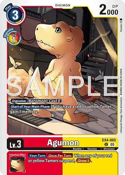 Agumon - EX4-005 (Reprint) card art