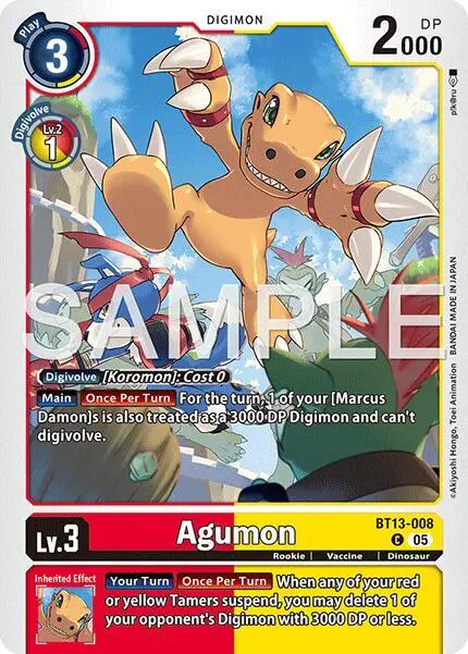 Agumon - BT13-008 (Reprint) card art