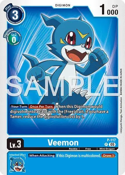 Veemon - P-117 (Reprint) card art