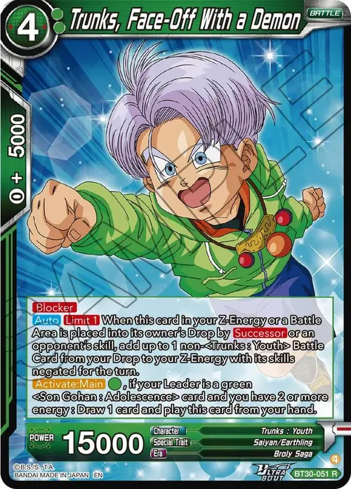 Trunks, Face-Off With a Demon card art