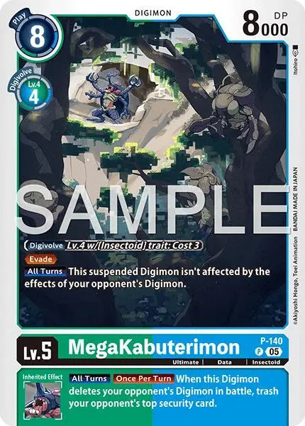 MegaKabuterimon P-140 (Reprint) card art