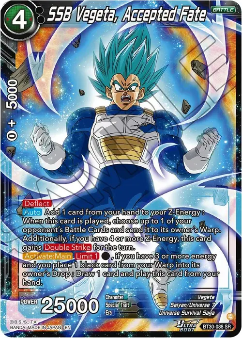 SSB Vegeta, Accepted Fate card art