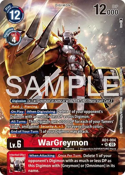 WarGreymon - AD1-004 (Alternate Art) card art