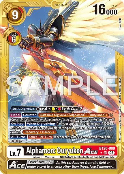 Alphamon: Ouryuken ACE (Gold Border) card art