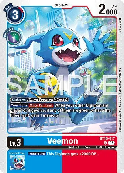 Veemon - BT16-017 (Reprint) card art