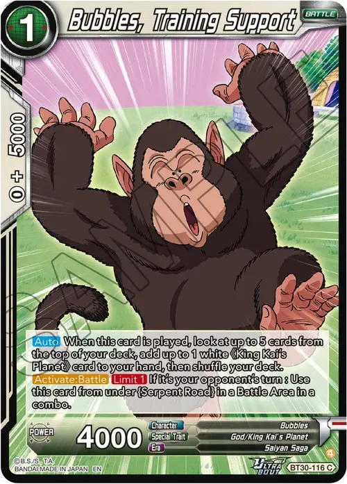 Bubbles, Training Support card art