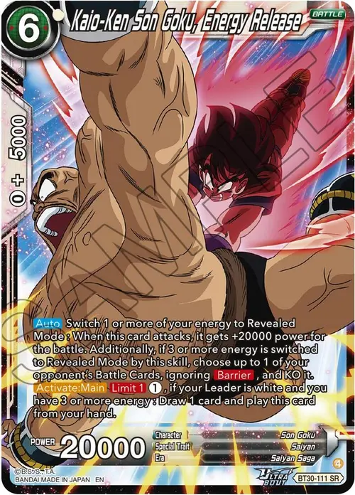 Kaio-Ken Son Goku, Energy Release card art
