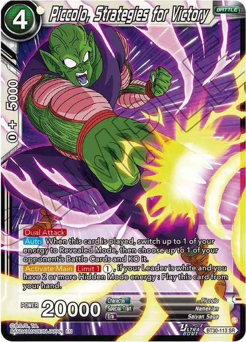 Piccolo, Strategies for Victory card art