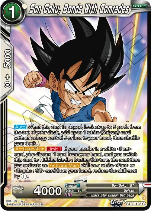 Son Goku, Bonds With Comrades card art