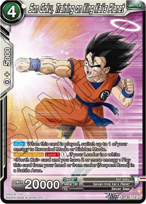 Son Goku, Training a King Kai's Planet card art