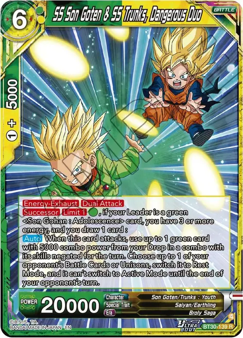 SS Son Goten & SS Trunks, Drangerous Duo card art