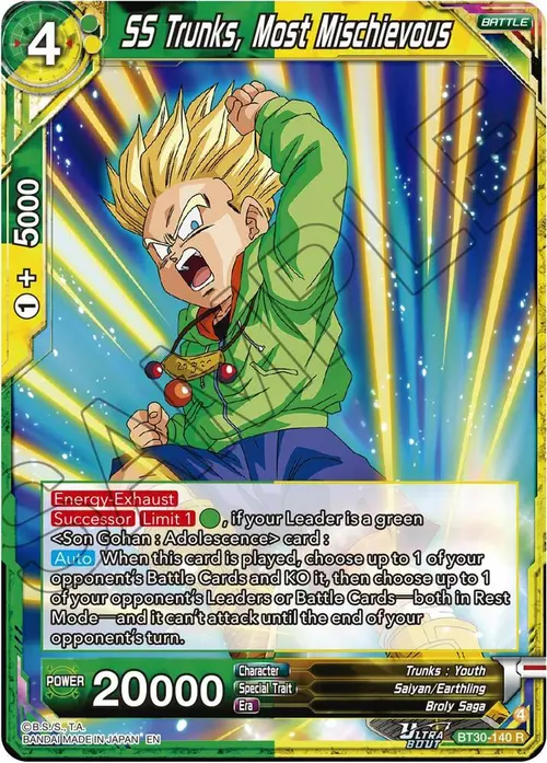 SS Trunks, Most Mischievous card art