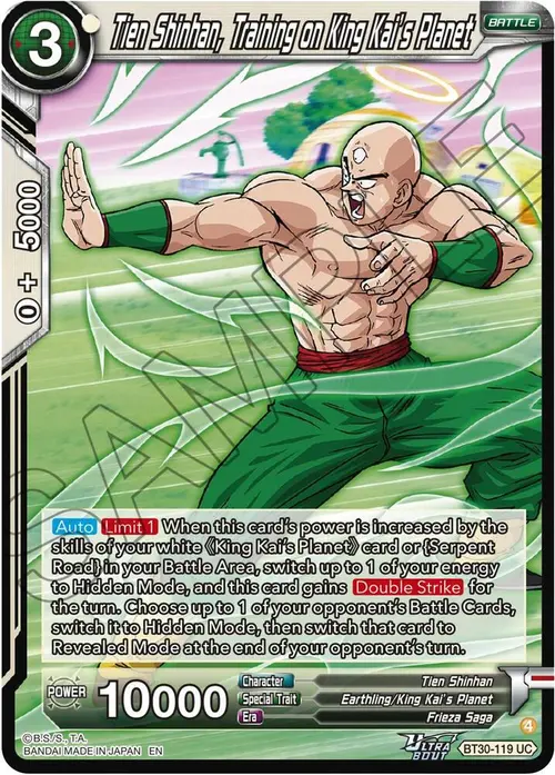 Tien Shinhan, Training on King Kai's Planet card art