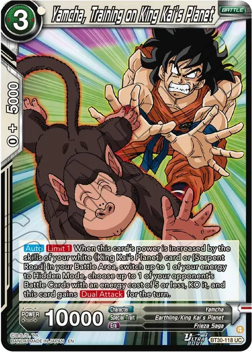 Yamcha, Training on King Kai's Planet card art
