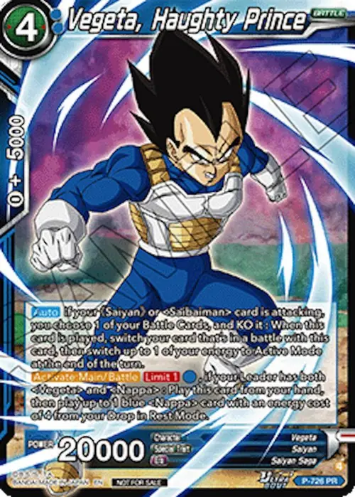 Vegeta, Haughty Prince (Ultra-Bout Series Tournament Pack Vol.2) card art