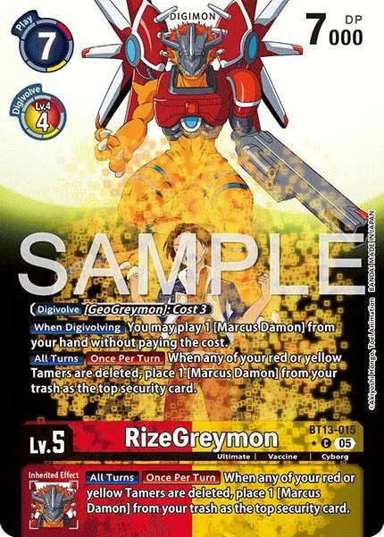 RizeGreymon - BT13-015 (Alternate Art) card art