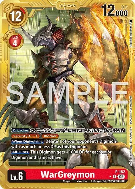 WarGreymon - P-182 (Gold Border) card art