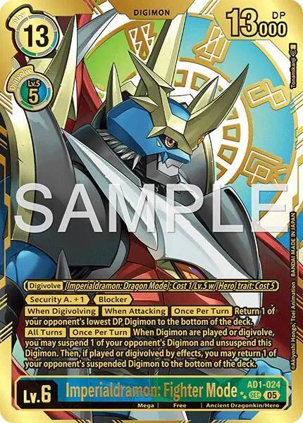 Imperialdramon: Fighter Mode - AD1-024 (Rare Pull) card art