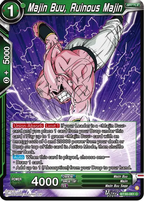 Majin Buu, Ruinous Majin card art