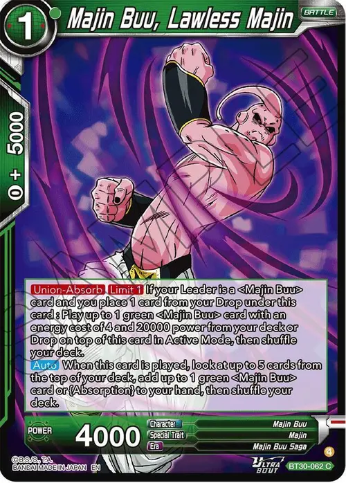 Majin Buu, Lawless Majin card art