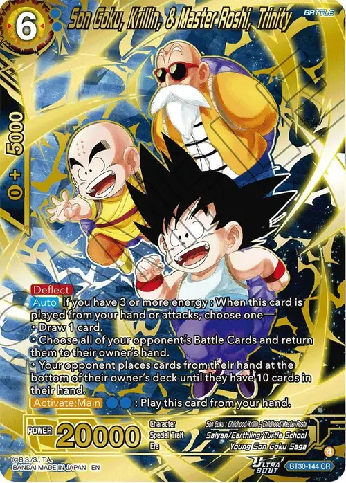 Son Goku, Krillin, & Master Roshi, Trinity card art