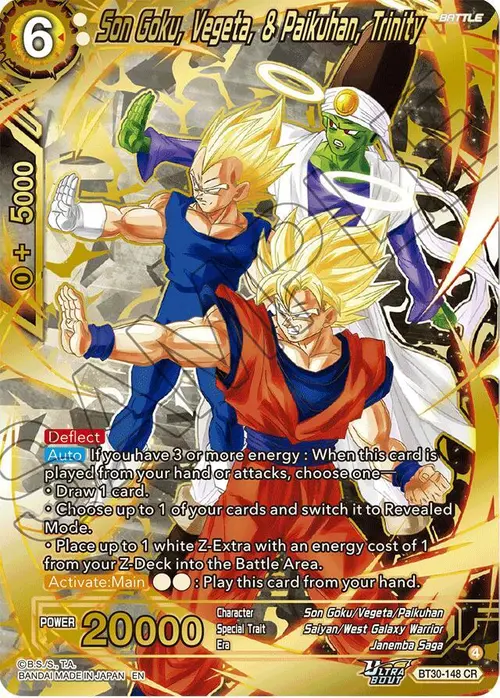Son Goku, Vegeta, & Paikuhan, Trinity card art