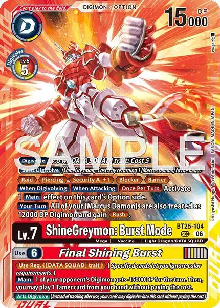 ShineGreymon: Burst Mode // Final Shining Burst card art