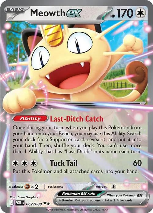 Meowth ex - 062/088 card art