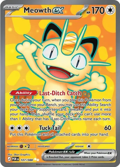 Meowth ex - 107/088 card art