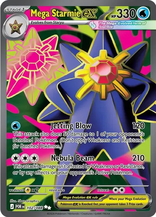Mega Starmie ex - 102/088 card art