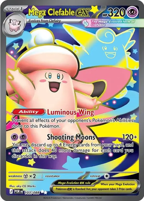 Mega Clefable ex - 103/088 card art