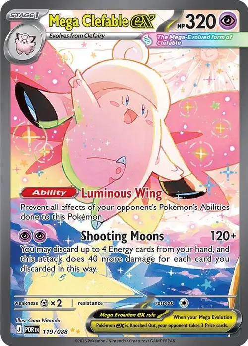 Mega Clefable ex - 119/088 card art