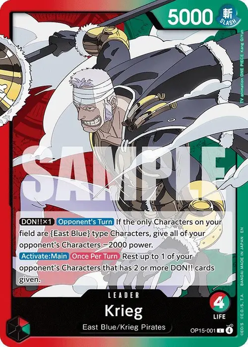 Krieg (OP15-001) card art