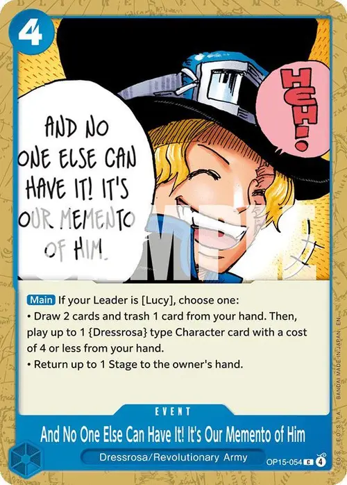 And No One Else Can Have It! It's Our Memento of Him card art