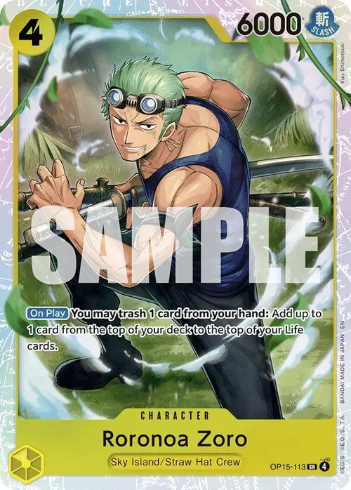Roronoa Zoro (OP15-113) card art