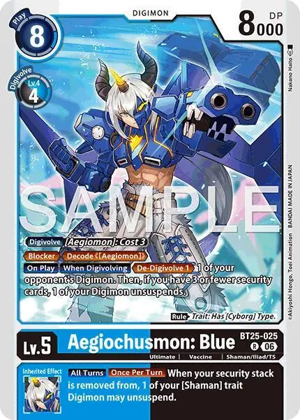 Aegiochusmon: Blue card art