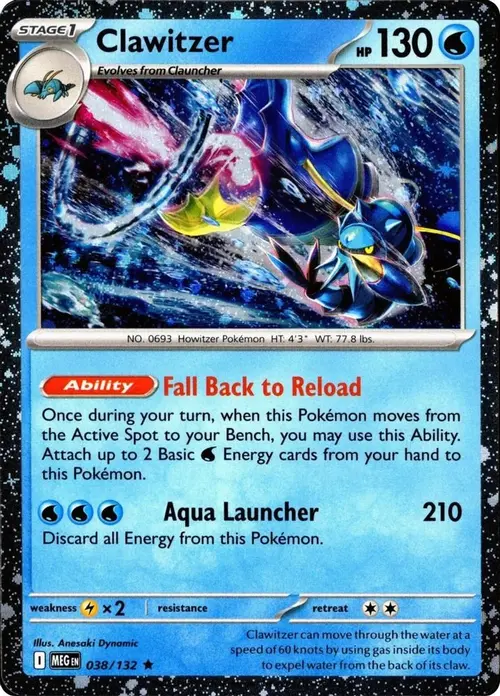 Clawitzer (Cosmos Holo) card art