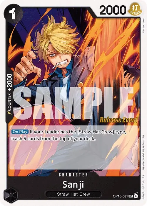 Sanji (OP15-081) card art