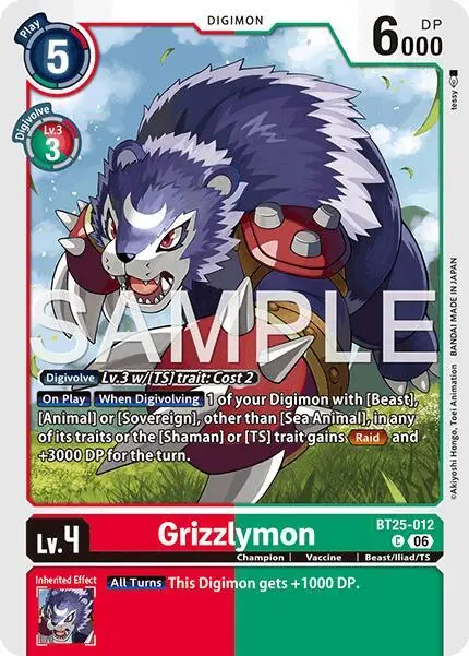 Grizzlymon - BT25-012 card art