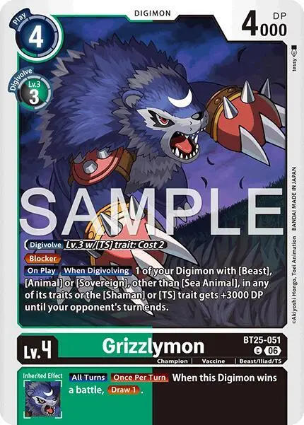 Grizzlymon - BT25-051 card art