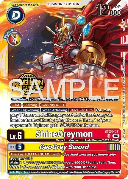 ShineGreymon // GeoGrey Sword (Welcome Tamers Pack Vol.2) card art