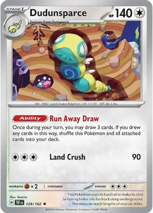 Dudunsparce - 129/162 (Non-Holo) card art