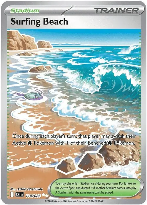 Surfing Beach card art
