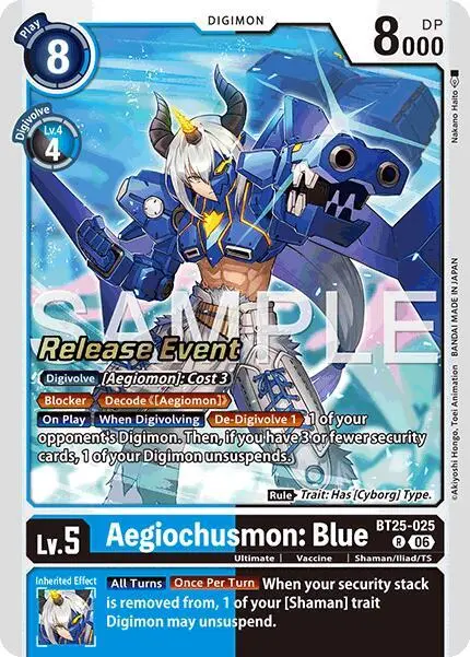 Aegiochusmon: Blue card art