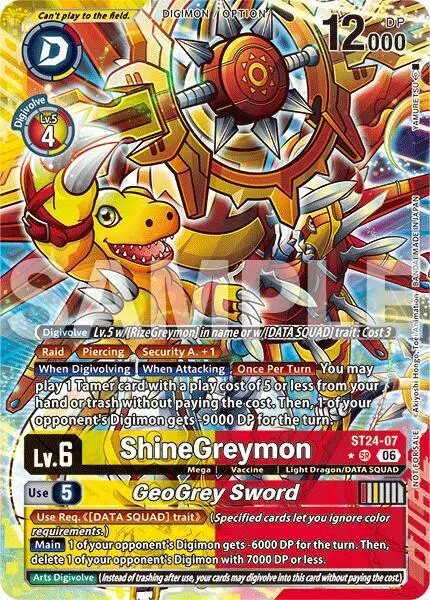 ShineGreymon // GeoGrey Sword (Dual Revolution Release Event Winner) card art