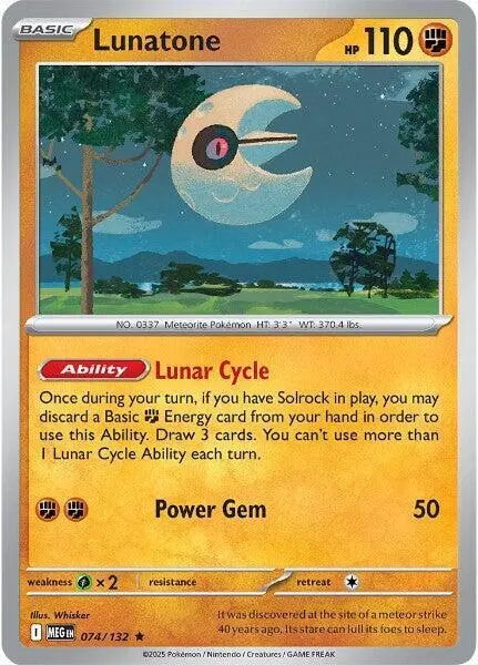 Lunatone - 074/132 (Non-Holo) card art