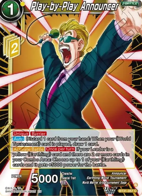 Play-by-Play Announcer card art