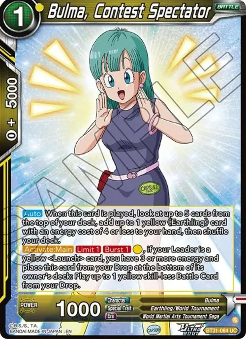 Bulma, Contest Spectator card art