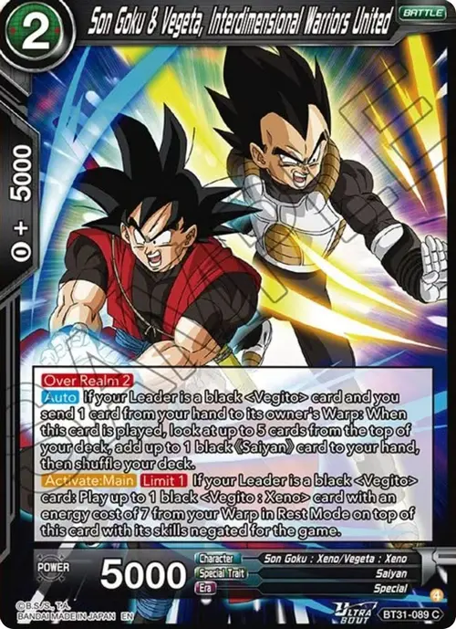 Son Goku & Vegeta, Interdimensional Warriors United card art