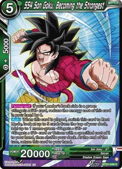 SS4 Son Goku, Becoming the Strongest card art